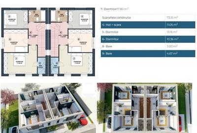 Casa 4 camere duplex | 120mp | Tunari | 0 comision | complex rezidential inchis - 5