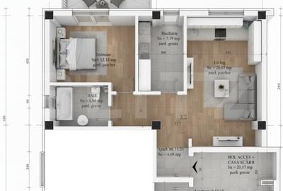 Apartament de vanzare, cu 2 camere, bloc nou, parcare si balcon - 1