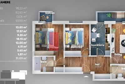 Apartament cu 3 camere decomandat în Metalurgiei - 3