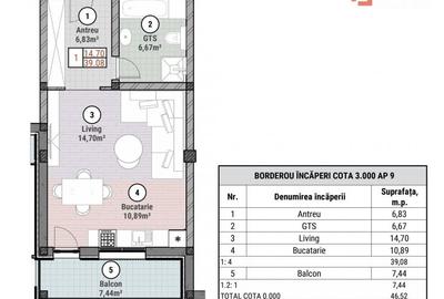 COMISION 0% Apartament cu 1 camere de 39,08 mp - Mosnita - Oportunitate - 3