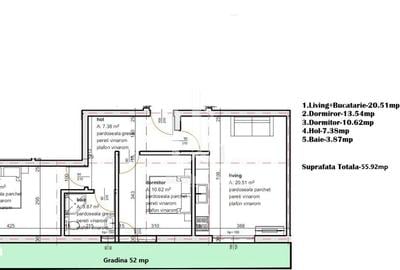 Apartament cu 3 camere în Cățelu - 2