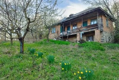 Crama din piatra ?i Casa batraneasca la munte cu Fantana Curent Teren 5200mp Livada