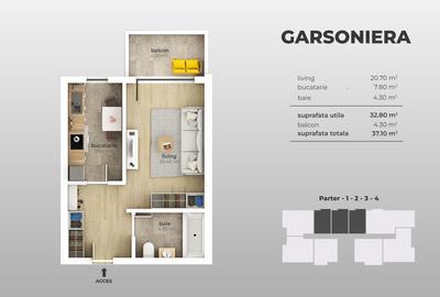 Garsoniera decomandata cu acces la metrou Aparatori, in constructie - 2