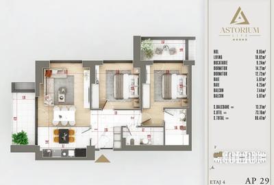 Apartament 3 Camere în Ansamblu Rezidențial Nou | Finisaje de Lux | Comision 0% - 2