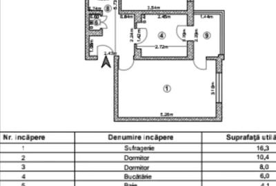 Apartament cu 3 camere decomandat în Central