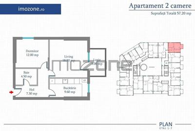 Apartament cu 2 camere decomandat în Păcii - 1