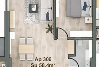 Apartament cu 2 camere în Central