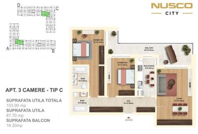 Apartament cu 3 camere decomandat, mobilat în Aviației - 13