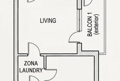 Apartament cu 2 camere semidecomandat, mobilat în Tudorul Vechi - 1