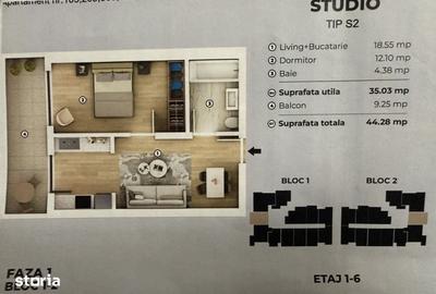 Apartament cu 2 camere în Berceni