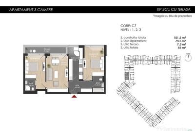 Apartament cu 3 camere decomandat în Vest - 2