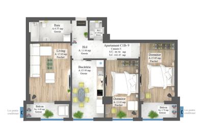 Apartament cu 3 camere Zona Frumoasa - 2