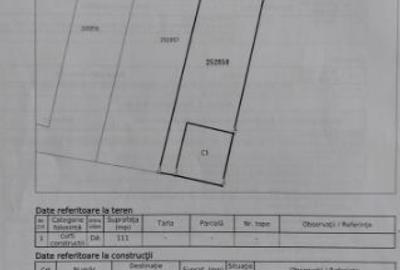 Vand teren intravilan 111mp +constructie cu autorizatie de constructie,ultracentral.