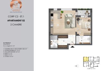 Apartament cu doua camere Campina Residence cu TVA 9% - 2