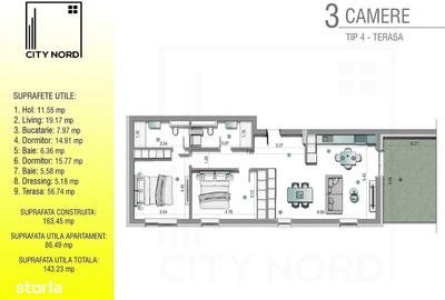 Apartament cu 3 camere în Tunari - 13