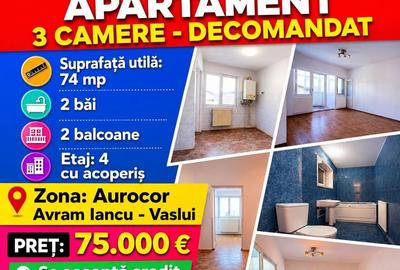 Apartament cu 3 camere decomandat în Central