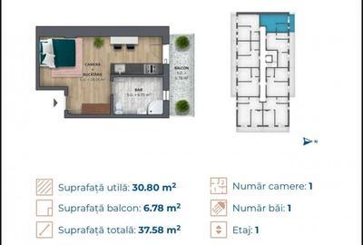 Apartament de 2 camere, prima linie la mare, Costinesti - 9