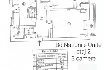 Vanzare apartament 3 camere 81mp  Central - Piata Natiunile Unite - 2