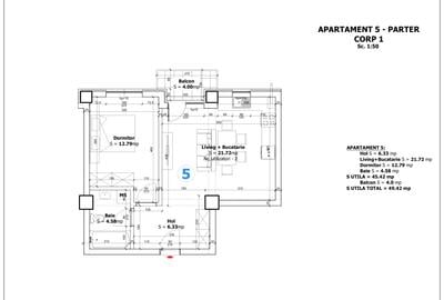 Apartament cu 2 camere decomandat în Central - 2