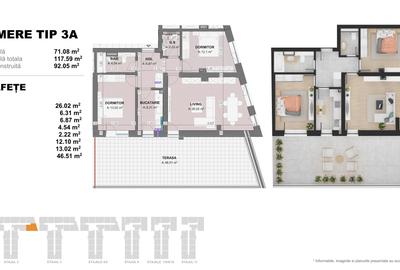 Apartament 3 Camere TIP A in Complex Doi Cocosi Residence - 2
