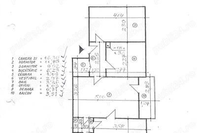 Apartament cu 3 camere semidecomandat în Țiglina 1 - 3