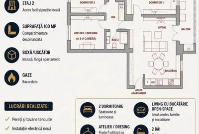 Apartament cu 4 camere decomandat în Central