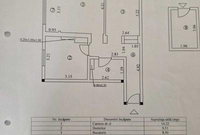 Apartament cu 2 camere decomandat în Cudalbi