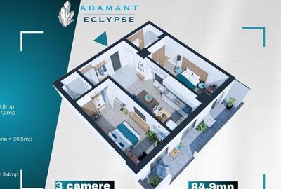 Apartament cu 3 camere semidecomandat în Nicolina - 1