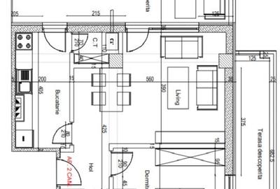 Apartament cu 2 camere semidecomandat în Republicii
