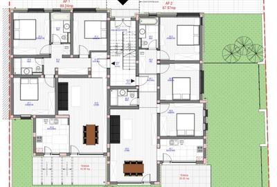 APARTAMENT 3  DORMITOARE, 2 BAI, LIVING, BUCATARIE, TERASA ACOPERITA 2OMP, CURTE - 7