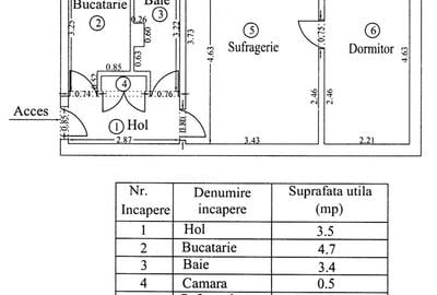 Apartament cu 2 camere semidecomandat în Central - 1
