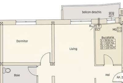Apartament cu 2 camere semidecomandat în Giroc - 16