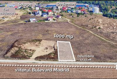 Teren intravilan 1.000 mp | Zona Dedeman/ proiect Bd. Madrid | Comision 0% - 3