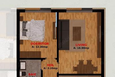 Apartament cu 2 camere semidecomandat în Dobroești - 2