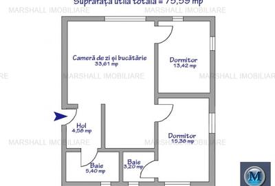 Apartament 3 camere de vanzare, zona Sud, 75.59 mp #15006 - 11