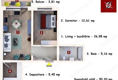 Apartament cu 2 camere în Central - 4