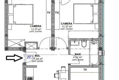 Apartament 3 camere, etajul 1 - Zona Unimat Apartament 3 camere, etajul 1 - Zona Unimat - 2