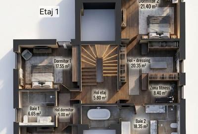 Casă individuală cu 5 camere cu Teren 1851 Mp în Fântânele (Hemeiuș) - 9