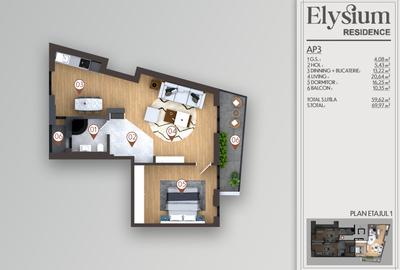 Elysium Residence Obor | Apartament 2 camere - 6