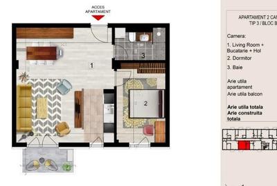 Apartament cu 2 camere în Sisești - 4