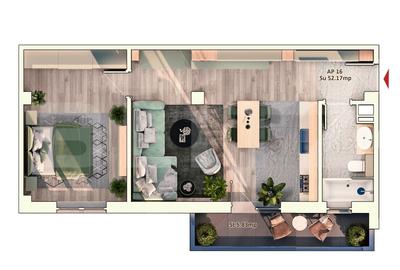 Apartament 2 Camera, 52 mp, Semifinisat, Zona Dorobantilor - 2