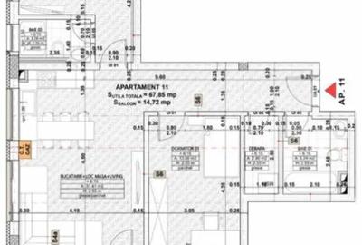 Apartament cu 3 camere semidecomandat în Florești - 1
