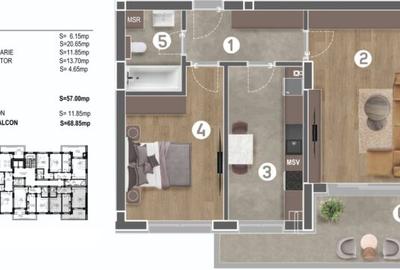 Apartament 2 camere Delta Vacaresti Sun Plaza - 3