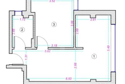 Apartament cu 2 camere semidecomandat în Central