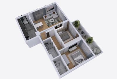 Apartament cu 3 camere decomandat în Palazu Mare - 3