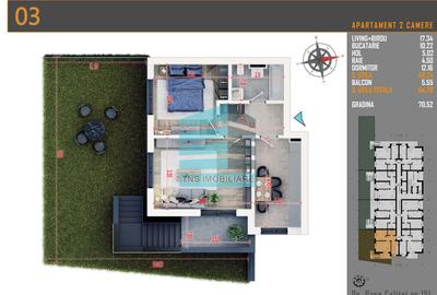 2 camere cu Gradina 70 Mp,Imobil Stil Boutique, Titan -Pallady - 4