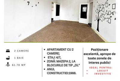 Apartament de vânzare cu 2 camere – Mazepa 2, etajul 4/7.	 - 2