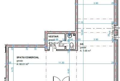 Spațiu comercial, de 85 mp, în Central - 3