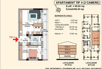 Apartament cu 2 camere în Gorjului - 1