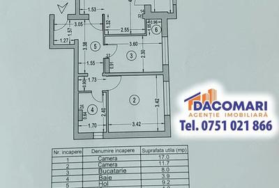Apartament cu 2 camere decomandat în Micro 20